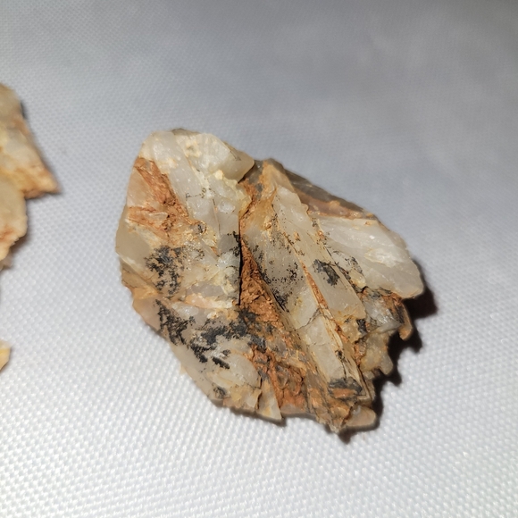Natural Arkansas Quartz Crystal Cluster Set of 3 with Manganese Dendrites - Picture 6 of 7